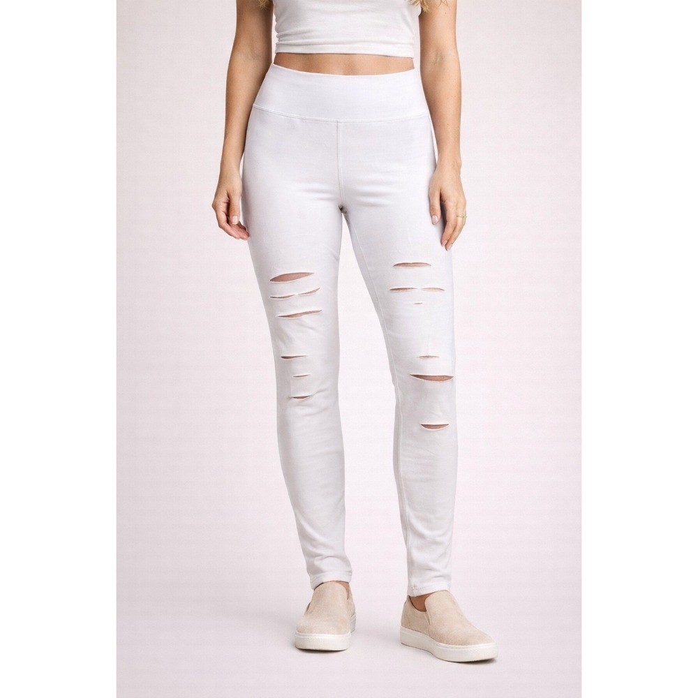 Alo Yoga Distressed‎ High Waist Leggings White Size L warrior legging